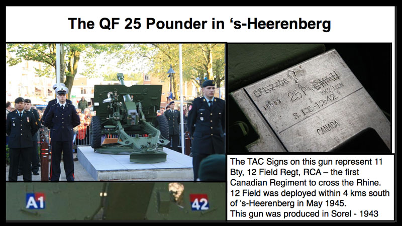 TAC Signs on 25 Pounder 12th Field RCA
